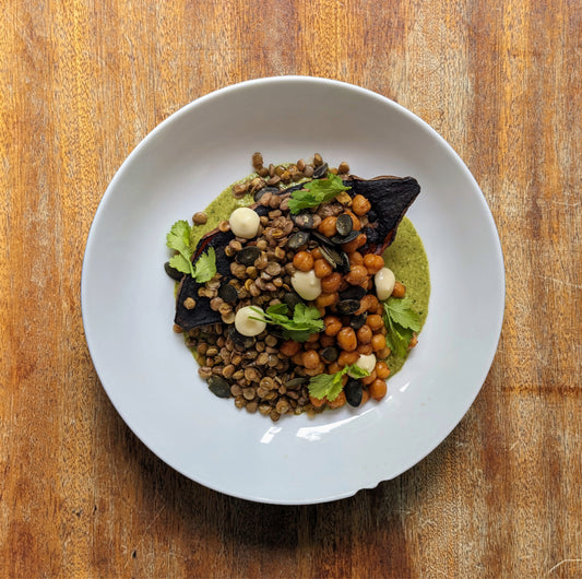 Charred Sweet Potato and Pesto Bowl